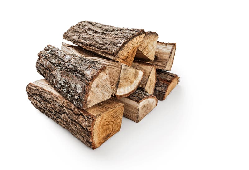 The logs of fire wood on white background -Clipping Path. The logs of fire wood on white background -Clipping Path