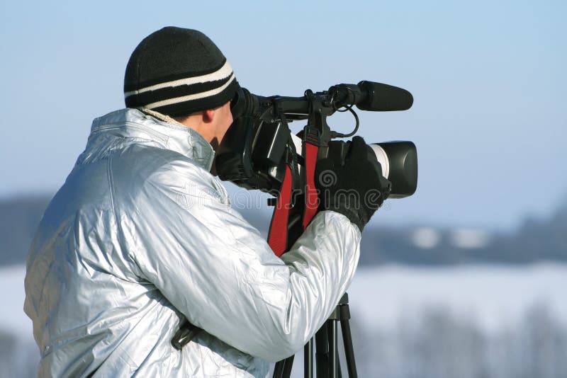 The journalist with a videocamera
