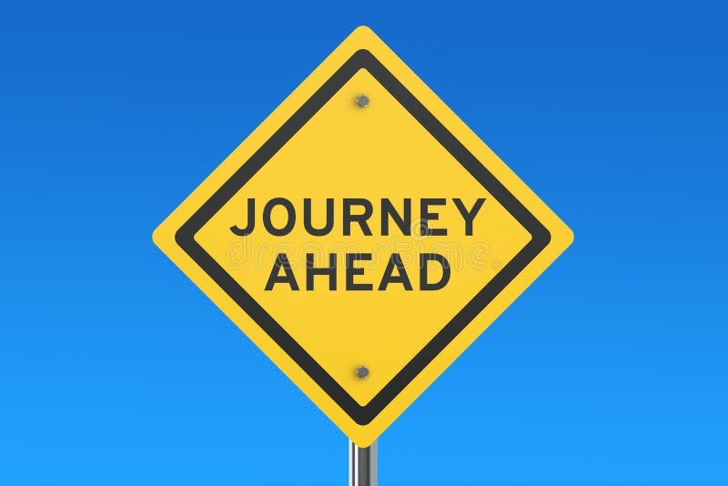 Journey Ahead Word Text Typography Pink Design Icon Stock Vector