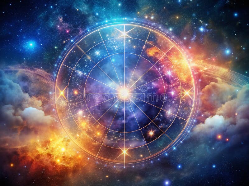 Unveiling the Cosmic Connection a Mystical Double Exposure Zodiac Chart(02)