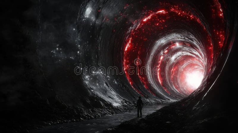 Journey Through a Fiery Vortex royalty free illustration