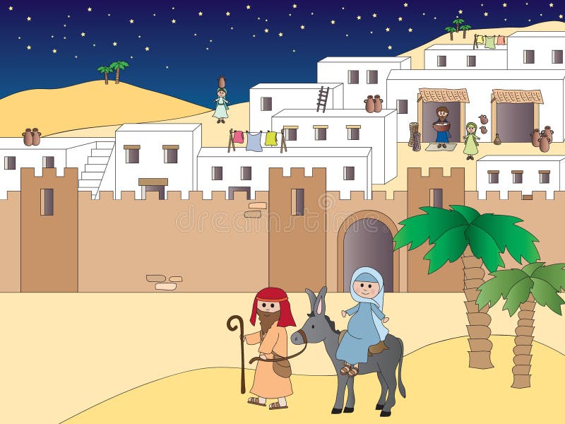 Journey to Bethlehem stock illustration Journey to Bethlehem stock illustration