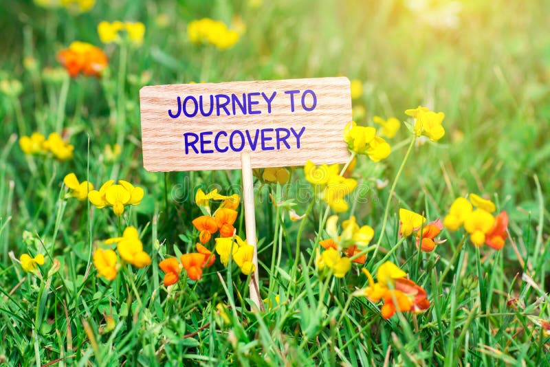 Journey to recovery signboard stock photography Journey to recovery signboard stock photography