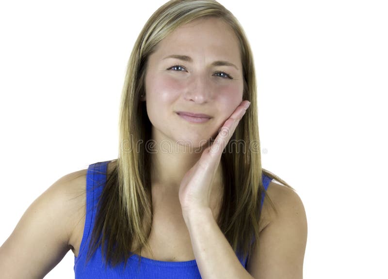 Jovem mulher com dor de dente imagem de stock Jovem mulher com dor de dente imagem de stock
