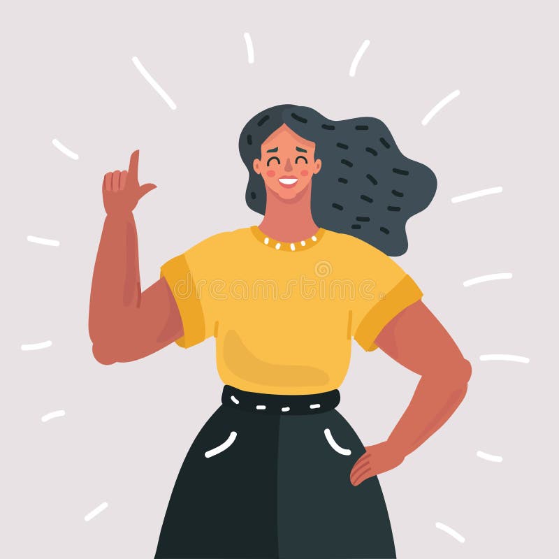 Jovem mulher com indicador ilustração royalty free Jovem mulher com indicador ilustração royalty free