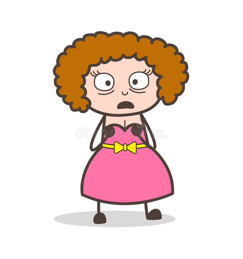 Jovem senhora moderna Shocking Face Vetora dos desenhos animados ilustração stock Jovem senhora moderna Shocking Face Vetora dos desenhos animados ilustração stock