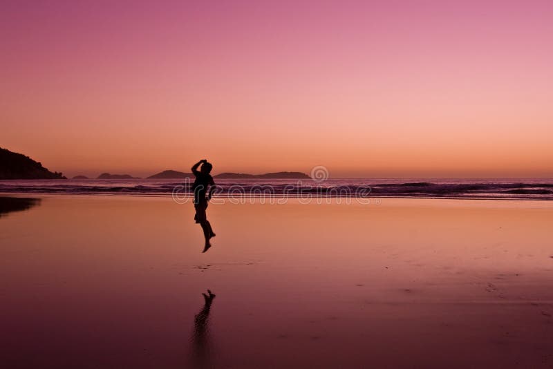 A happy traveler jumping with joy. A happy traveler jumping with joy