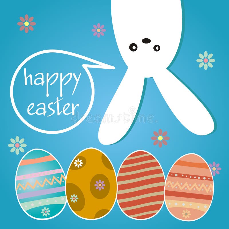 Joyeuses Pâques fond accrochant de lapin illustration de vecteur Joyeuses Pâques fond accrochant de lapin illustration de vecteur