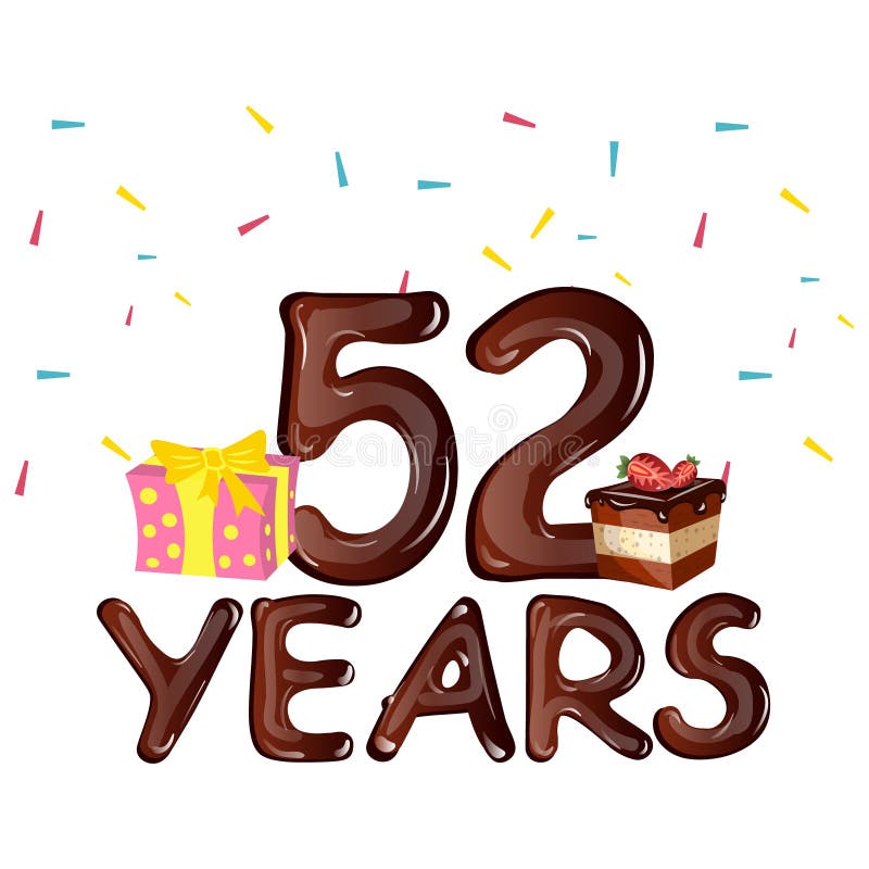 Joyeux Anniversaire Cinquante Deux Carte De Voeux De 52 Ans Illustration De Vecteur Illustration Du Decoration Felicitation Joyeux Anniversaire Cinquante Deux Carte De Voeux De 52 Ans Illustration De Vecteur Illustration Du Decoration Felicitation