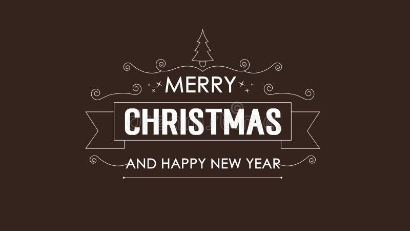 Joyeux chirtmas avec l'arbre d'écriture et d'animation de typhography illustration de vecteur