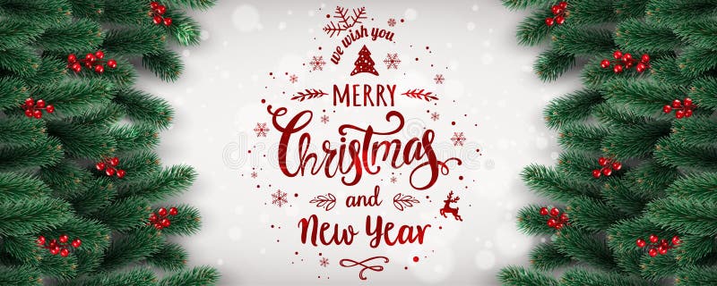 Joyeux Noel Et Nouvelle Annee Typographiques Sur Le Fond Blanc Avec Des Branches De Sapin Baies Lumieres Flocons De Neige Illustration Stock Illustration Du Carte Element Joyeux Noel Et Nouvelle Annee Typographiques Sur Le Fond Blanc Avec Des Branches De Sapin Baies Lumieres Flocons De Neige Illustration Stock Illustration Du Carte Element