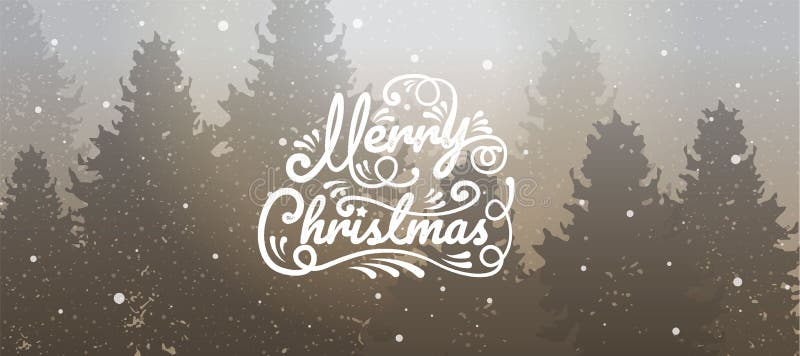 Joyeux Noël, bonne année, calligraphie, paysage d'hiver, illustration libre de droits Joyeux Noël, bonne année, calligraphie, paysage d'hiver, illustration libre de droits
