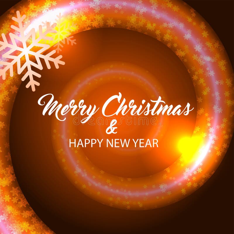 Joyeux Noël et bonne année Fond orange illustration stock Joyeux Noël et bonne année Fond orange illustration stock