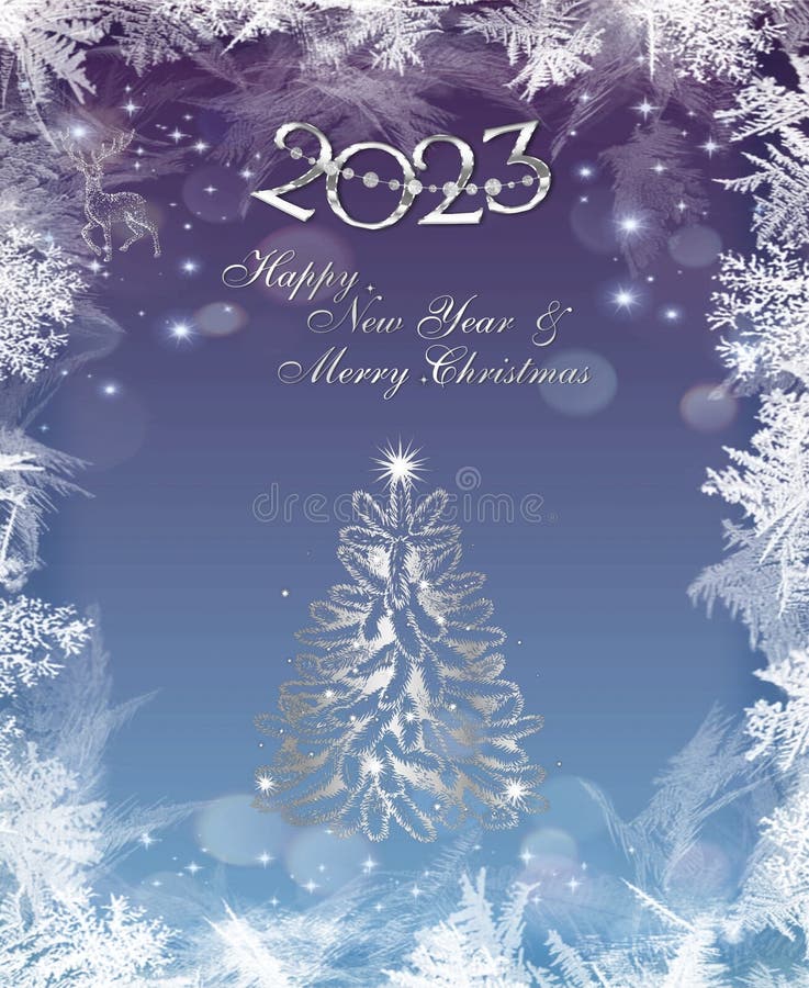 Joyeux Noël Et Joyeux Nouvelle Année 2023 Carte De Voeux Avec Lumières