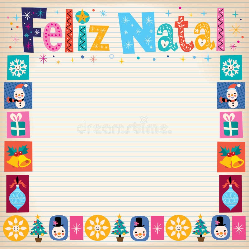 Merry Christmas Feliz Natal - portuguese - Portuguese retro greeting card. Merry Christmas Feliz Natal - portuguese - Portuguese retro greeting card