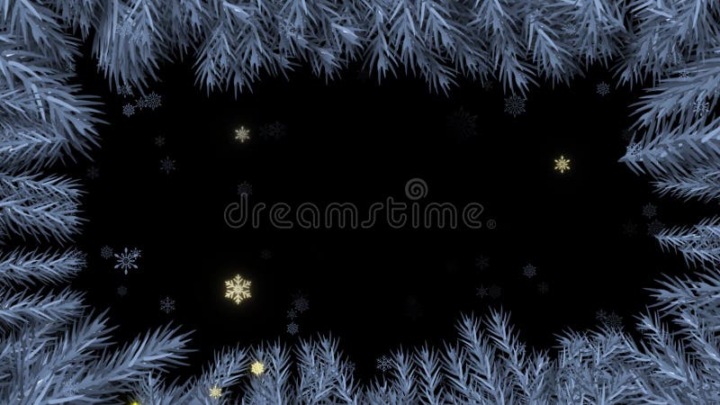 Joyeux noël 4k animation arbre hiver neige automne boucle d'hiver fond. illustration libre de droits