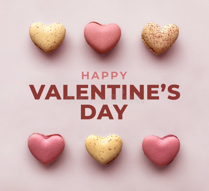 Joyeux valentines jour de vacances carte de voeux illustration avec coeur cookies fond