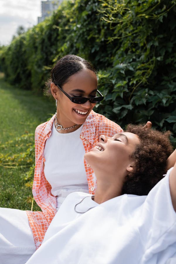 Joyful African American Lesbian Woman In Stock Image Image Of