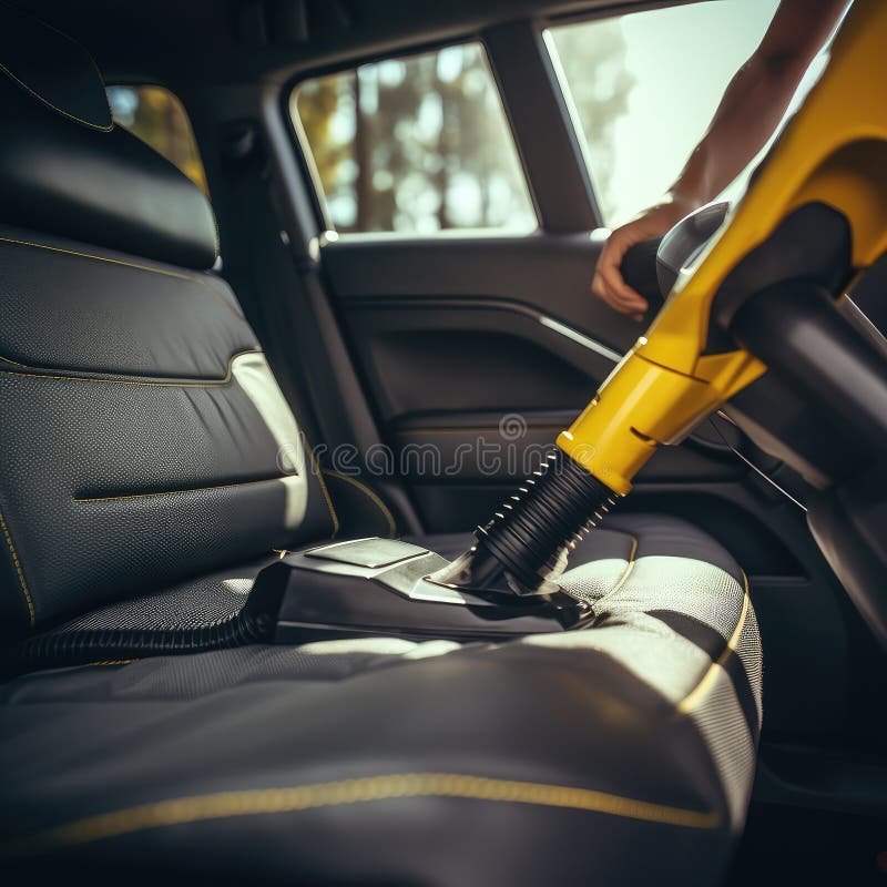 Joyful Auto Detailer Vacuum Cleaning Open Car Boot. Car Detailing and Car  Care Concept Stock Illustration - Illustration of work, garage: 283245543