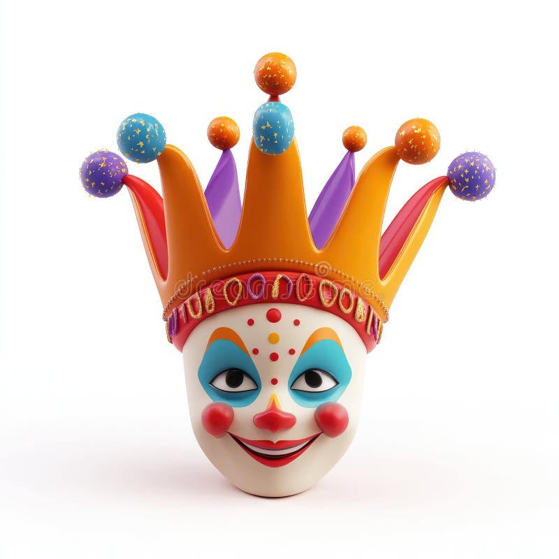 Joyful Jester Mask : Un rendering 3D di colore per festeggiare le celebrazioni royalty illustrazione gratis