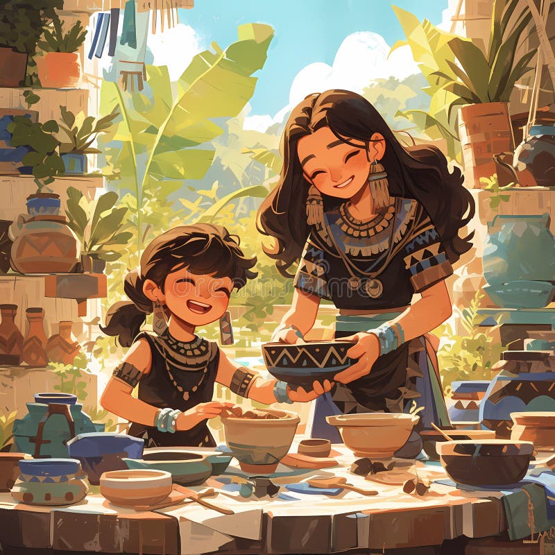 This image captures the essence of a special bonding experience between a mother and her child as they create beautiful pottery pieces together. The sun shines brightly in the background, illuminating their joyful expressions and highlighting the vibrant colors of the pots and bowls around them. The outdoor setting adds to the serene atmosphere, making it an ideal backdrop for this heartwarming moment. This image is perfect for depicting family time, creativity, and connection, appealing to those seeking a wholesome scene for various purposes such as advertisements, social media posts, or editorial content. This image captures the essence of a special bonding experience between a mother and her child as they create beautiful pottery pieces together. The sun shines brightly in the background, illuminating their joyful expressions and highlighting the vibrant colors of the pots and bowls around them. The outdoor setting adds to the serene atmosphere, making it an ideal backdrop for this heartwarming moment. This image is perfect for depicting family time, creativity, and connection, appealing to those seeking a wholesome scene for various purposes such as advertisements, social media posts, or editorial content.