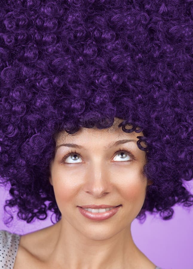 Joyful woman with funny hair coiffure royalty free stock image Joyful woman with funny hair coiffure royalty free stock image