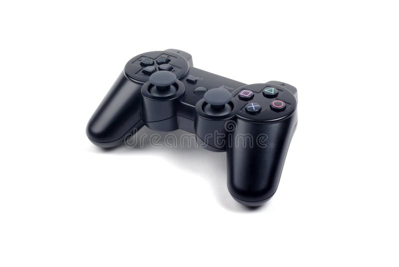 Playstation video game console joystick controller isolated on white background control playing device wireless games play games