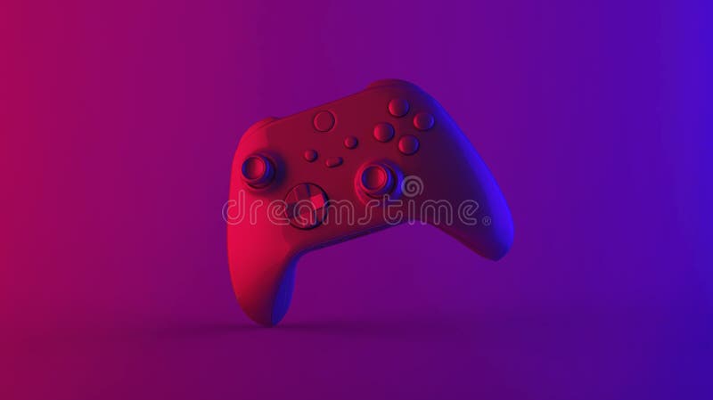 Joystick in neon style 3d illustration royalty free illustration