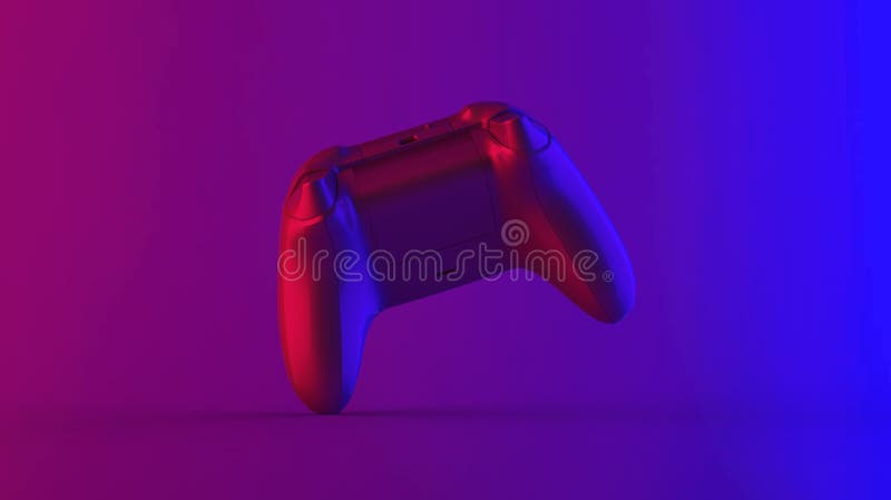 Joystick in neon style 3d illustration stock illustration