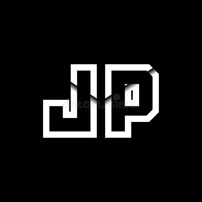 JP Monogram Envelope Shape Style stock illustration