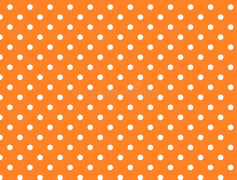 Jpg. Orange Background with White Polka Dots