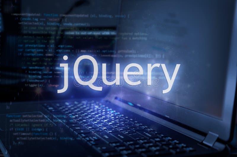 JQuery Inscription Against Laptop and Code Background. Learn JQuery ...