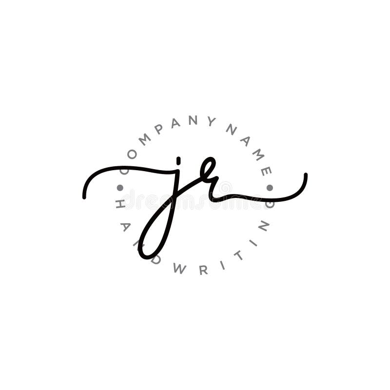 JR Initial Handwriting Logo Design Stock Vector - Illustration of brush ...