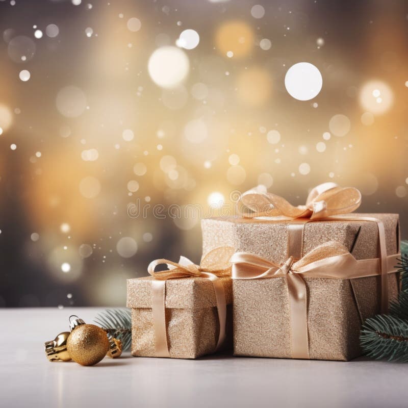 Jristmas-banderoll med julklappsdekorationer, presentboxar för text generativeai vektor illustrationer