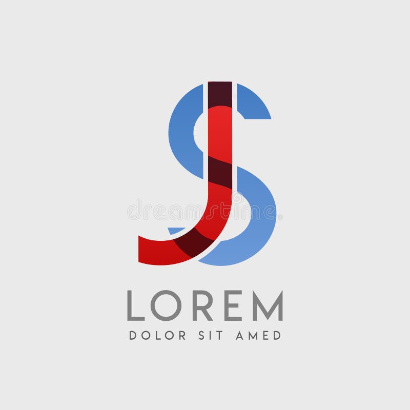 Logo letters js curved s shape Royalty Free Vector Image