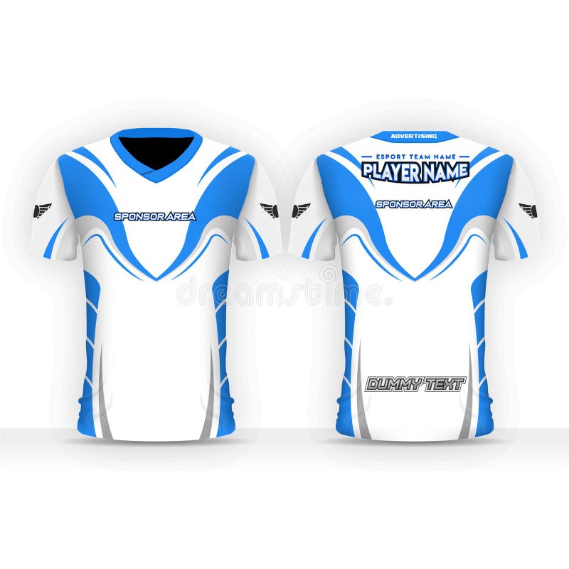 Black, White and Blue Jersey Design for Multiplayer Online Game and  E-Sports Stock Vector - Illustration of clothes, jersey: 233581638