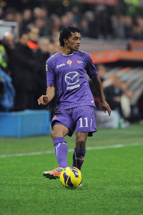 Milan  Italy, 11 November 2012, `G.MEAZZA SAN SIRO ` Stadium, Serious Football Championship A 2012/2013, AC Milan - AC Fiorentina   : Juan Cuadrado in action during the match. Milan  Italy, 11 November 2012, `G.MEAZZA SAN SIRO ` Stadium, Serious Football Championship A 2012/2013, AC Milan - AC Fiorentina   : Juan Cuadrado in action during the match