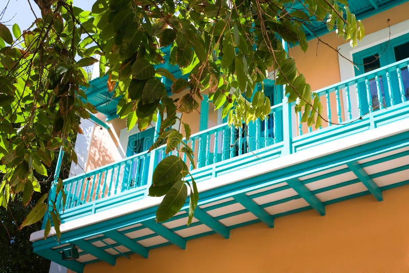 Beautyful balcony at colorful house at san juan,Puerto Rico (Greater Antilles). Beautyful balcony at colorful house at san juan,Puerto Rico (Greater Antilles)