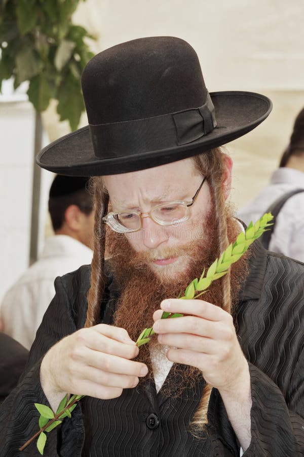 Judío Religioso En Sombrero Negro Fotografía editorial - Imagen de sukkot,  religioso: 43480837