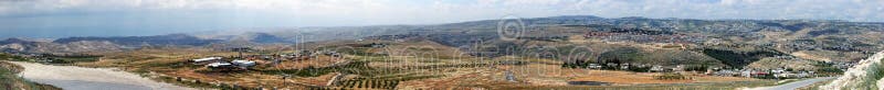 Judaean Desert near to Jerusalem, Israel. Panoramic view from Herodium Herodion Fortress wall.