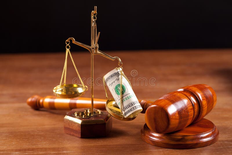 Judge gavel and balance royalty free stock photography