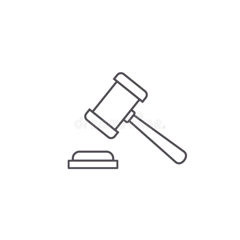 Gavel line icon stock vector. Illustration of linear 100733424