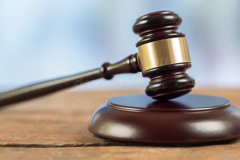 Judge Hammer on Blurred Background Stock Photo Image of closeup