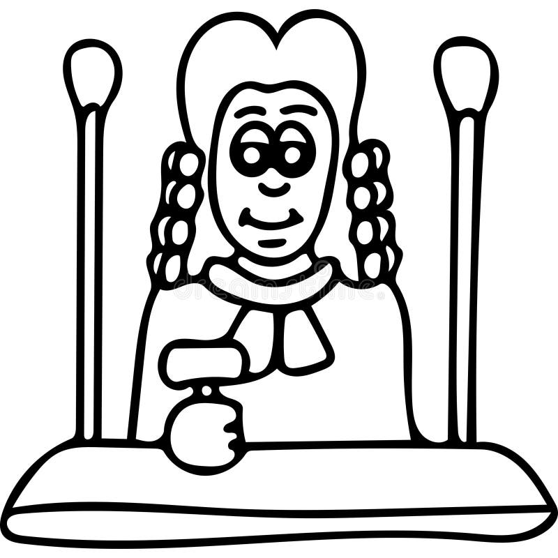 Judge kids coloring page stock illustration. Illustration of hand