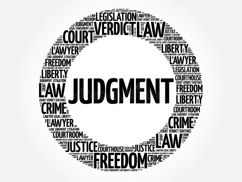 Judgement word cloud stock illustration. Illustration of freedom