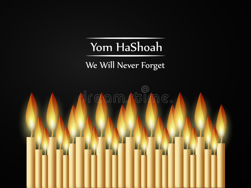 Judisk Yom HaShoah Remembrance Day bakgrund royaltyfri illustrationer Judisk Yom HaShoah Remembrance Day bakgrund royaltyfri illustrationer
