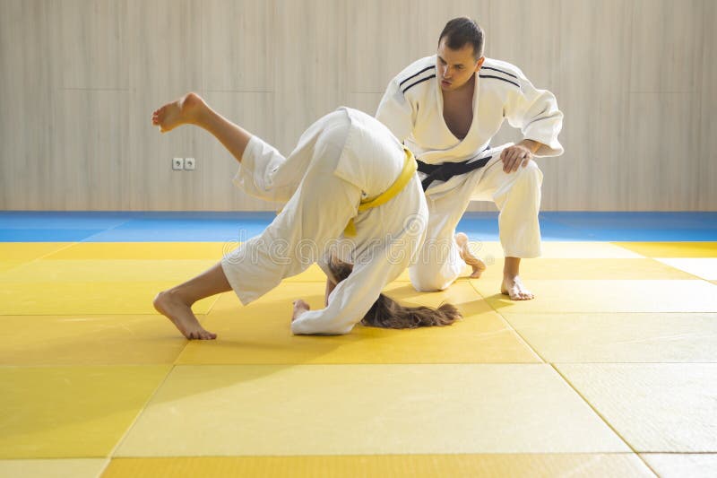 Judo Master and Young Judo Girl are Training Stock Photo Image of