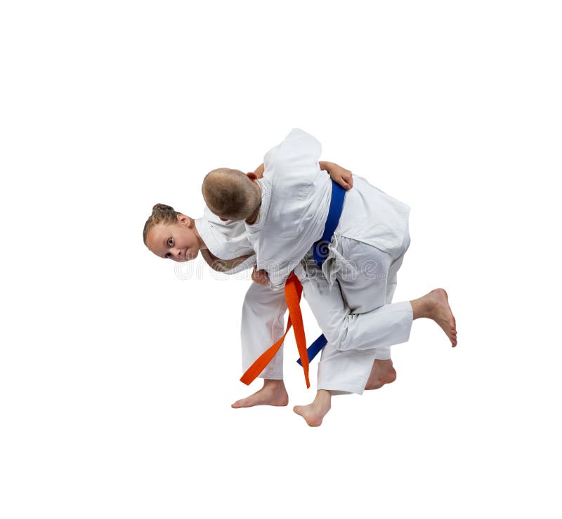 Download In Judogi Two Athletes Are Doing Judo Throws Stock Photo ...