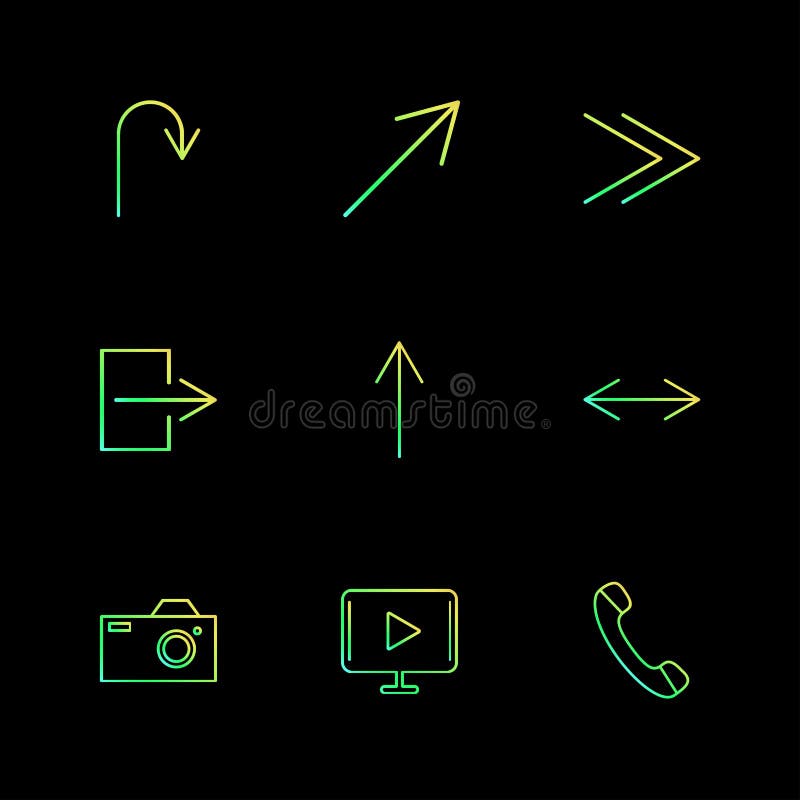 Juego, cámara, llamada, flechas, direcciones, avatar, transferencia directa ilustración del vector