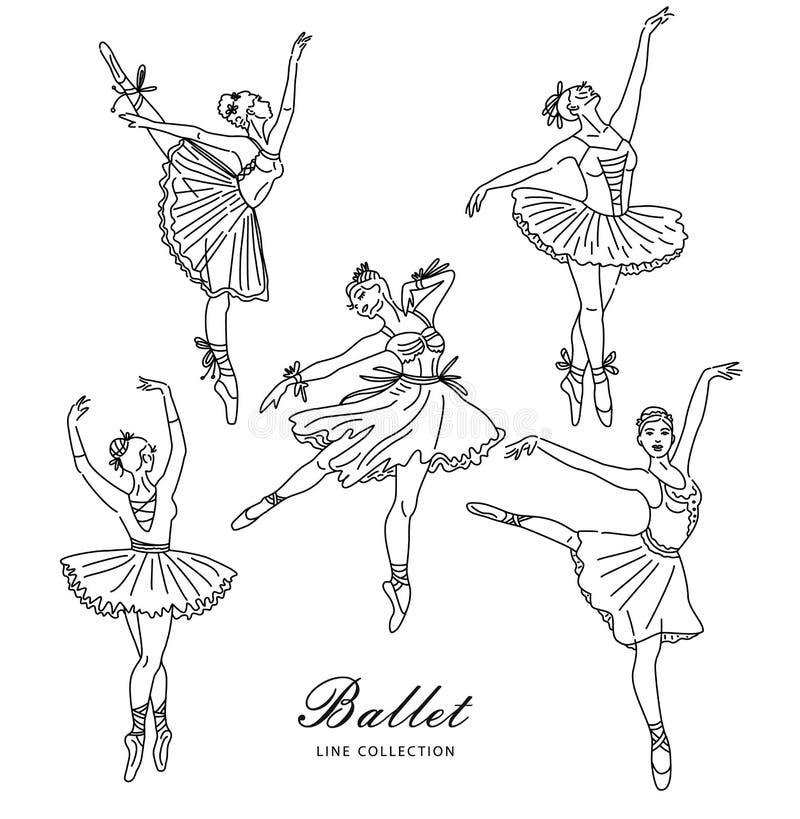 Bailarina de ballet de mujer de dibujo de línea continua en estilo de línea  de logotipo de tendencia de baile de color rosa